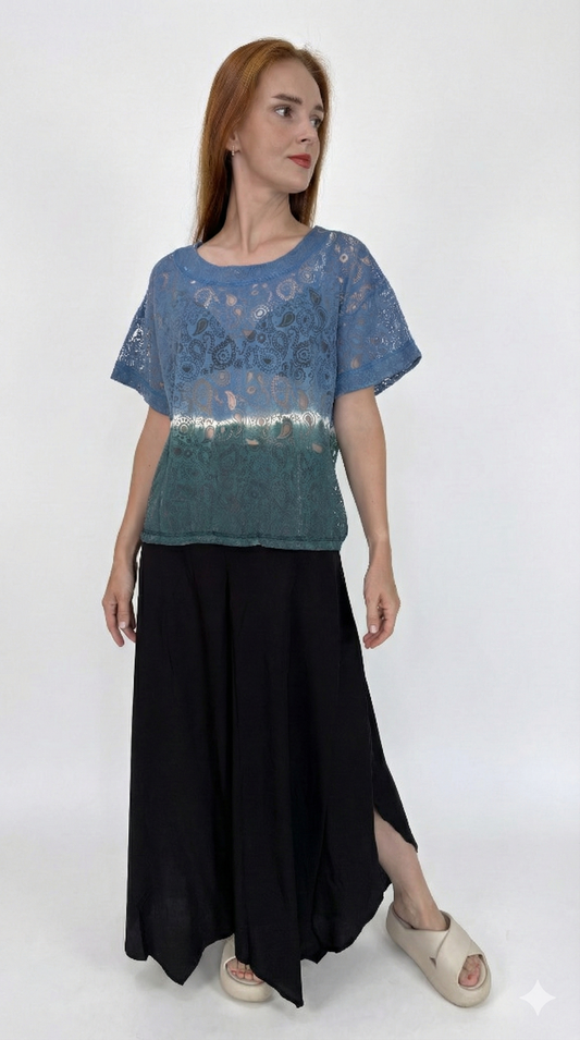 Blusa em malha com tie dye