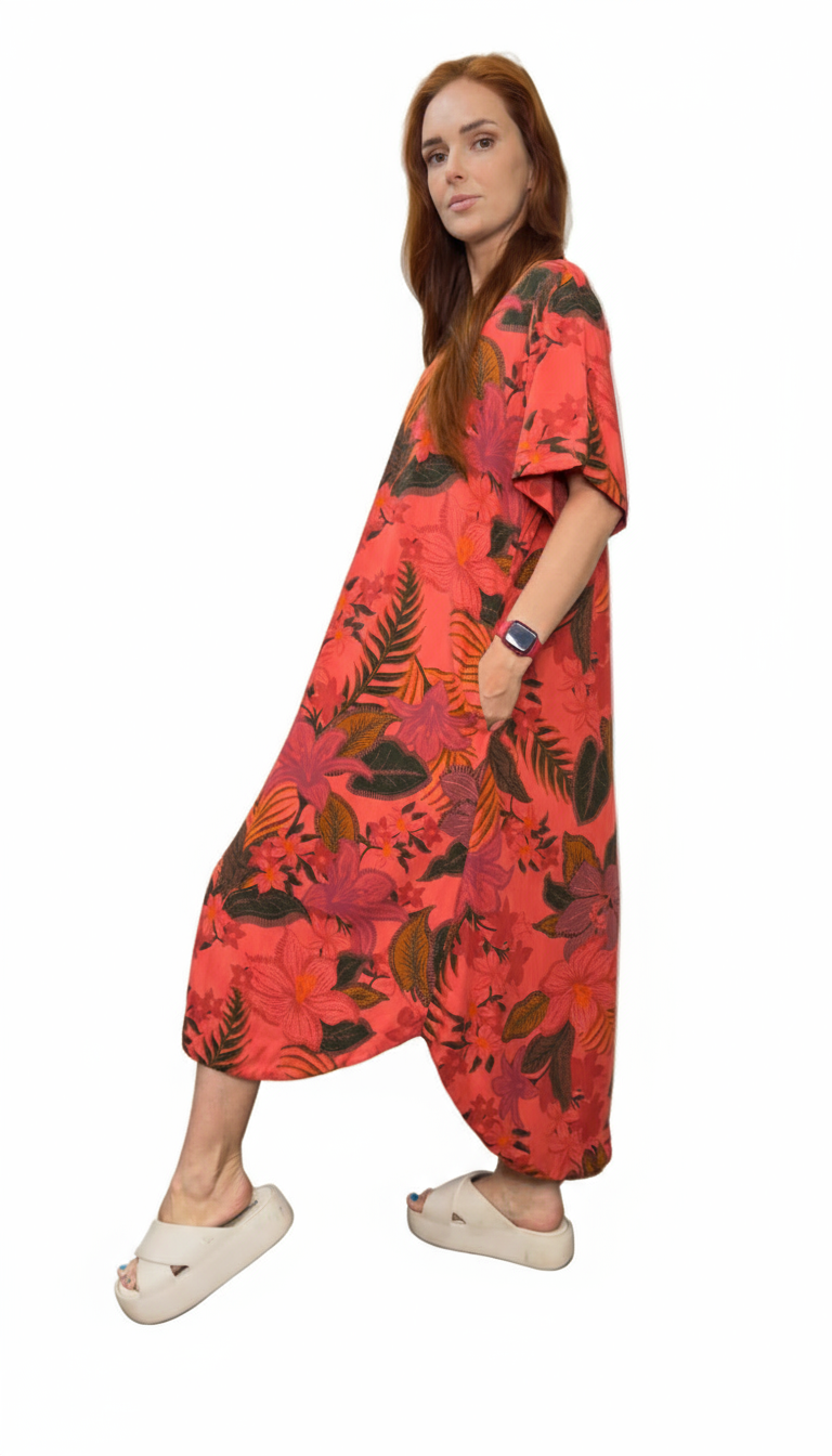 Chêmise em viscolinho liso com pregas nas costas