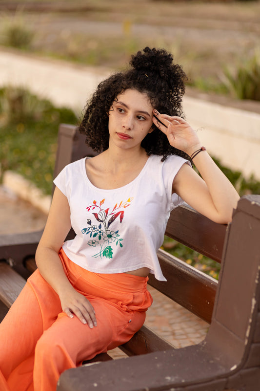 T-shirt em malha de algodão