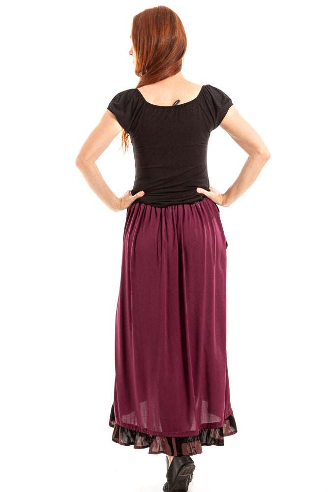 Saia transpassada com babado