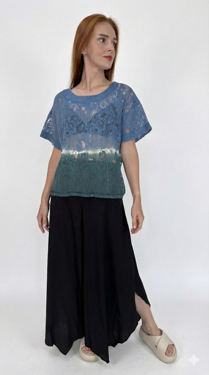 Blusa em malha com tie dye