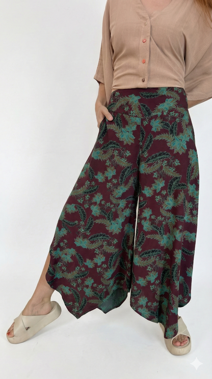 Calça pantacourt estampada