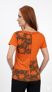 Camiseta com patchwork exclusiva