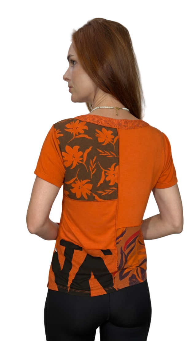 Camiseta com patchwork exclusiva