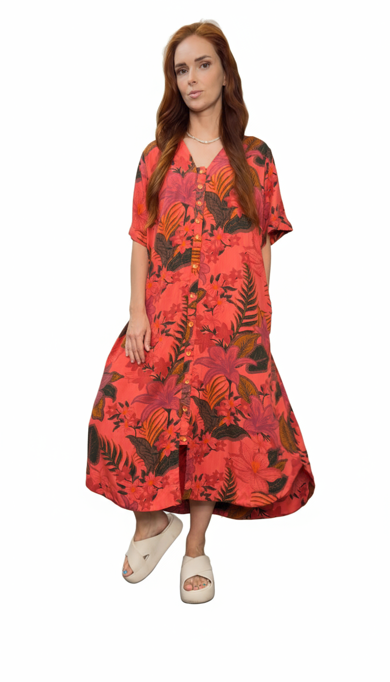 Chêmise em viscolinho liso com pregas nas costas