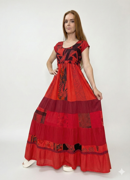 Vestido exclusivo todo em patchwork