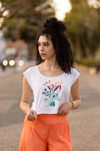 T-shirt em malha de algodão