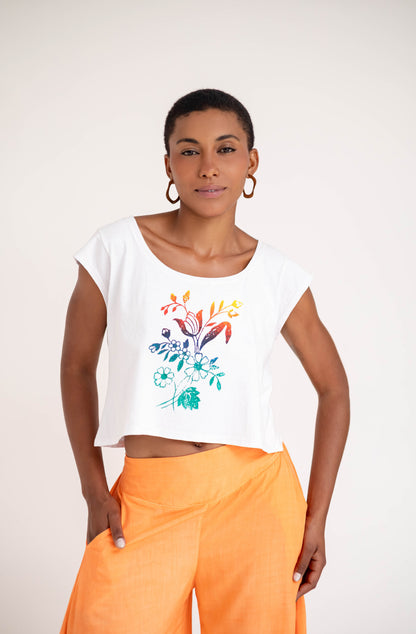 T-shirt em malha de algodão