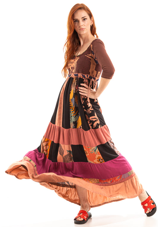 Vestido exclusivo todo em patchwork