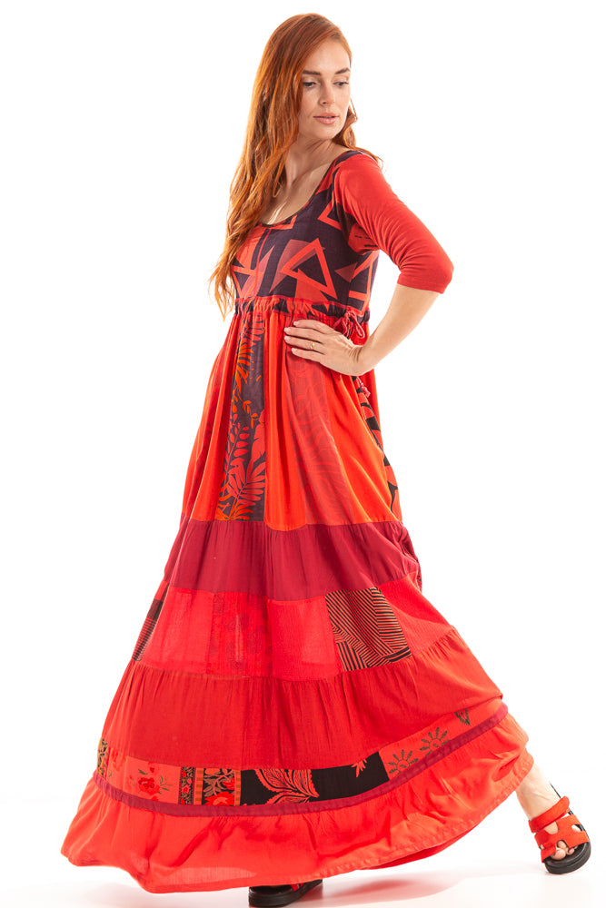 Vestido exclusivo todo em patchwork