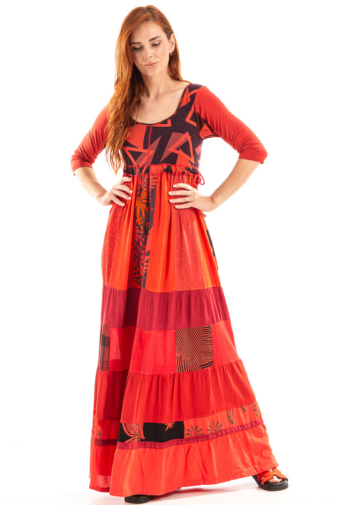 Vestido exclusivo todo em patchwork