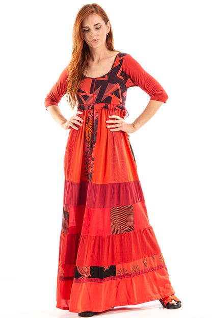 Vestido exclusivo todo em patchwork