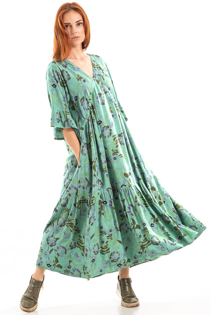 Vestido longo com decote V