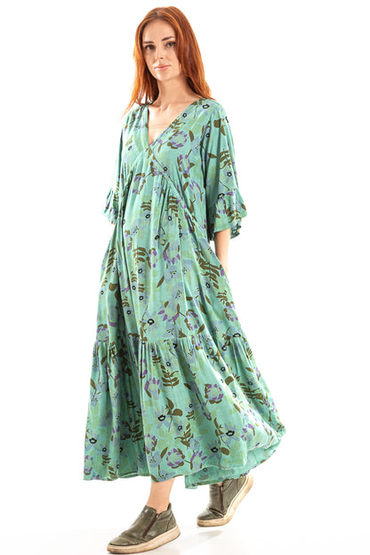 Vestido longo com decote V