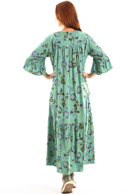 Vestido longo com decote V