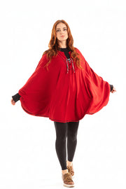 Poncho com cordão de crochê no decote
