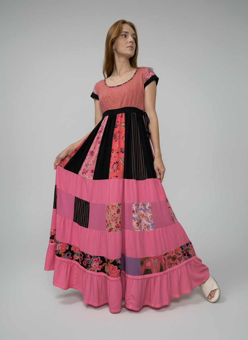 Vestido exclusivo todo em patchwork
