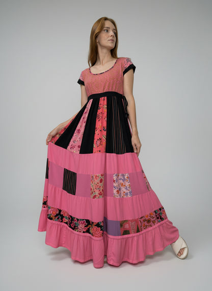 Vestido exclusivo todo em patchwork