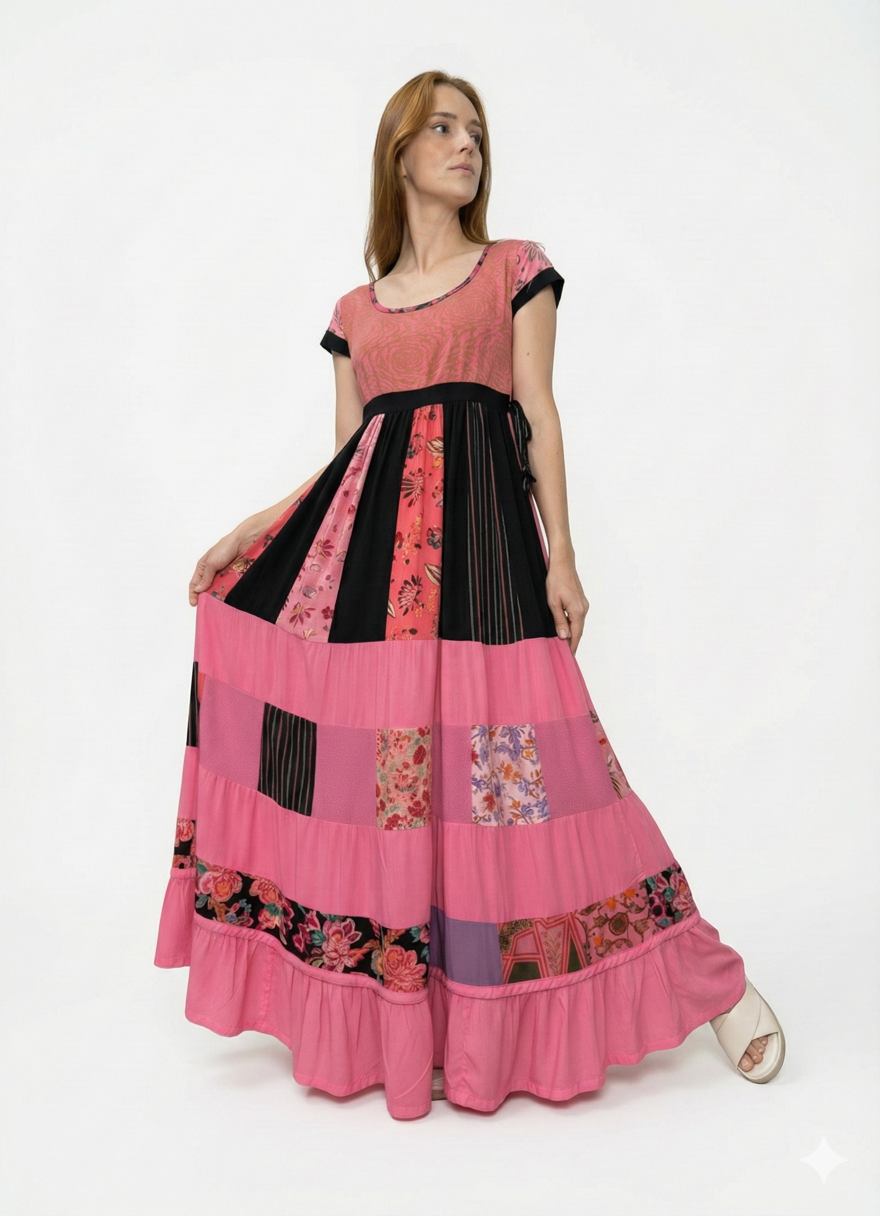 Vestido exclusivo todo em patchwork