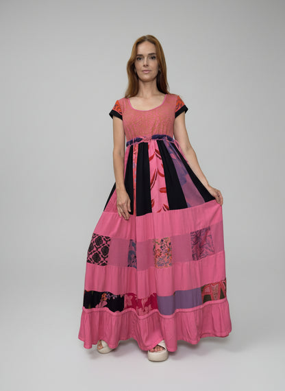 Vestido exclusivo todo em patchwork