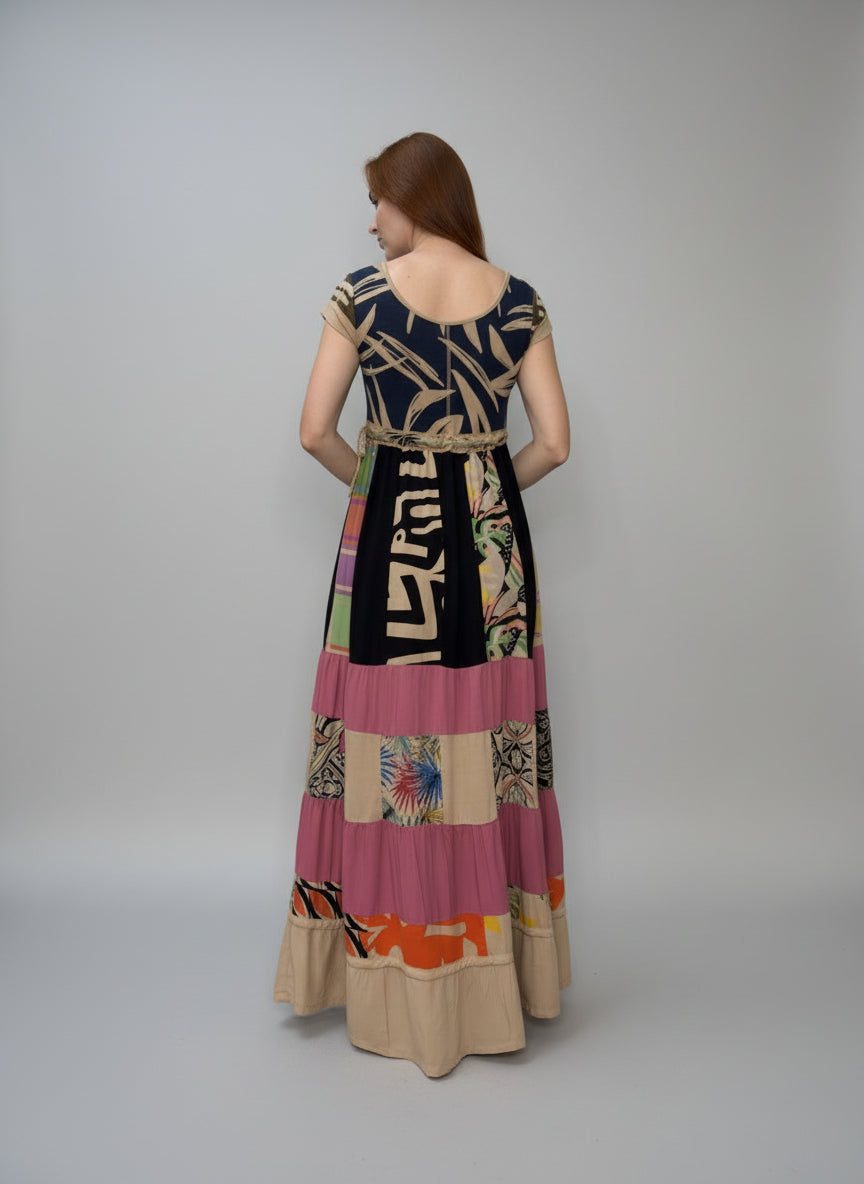 Vestido exclusivo todo em patchwork