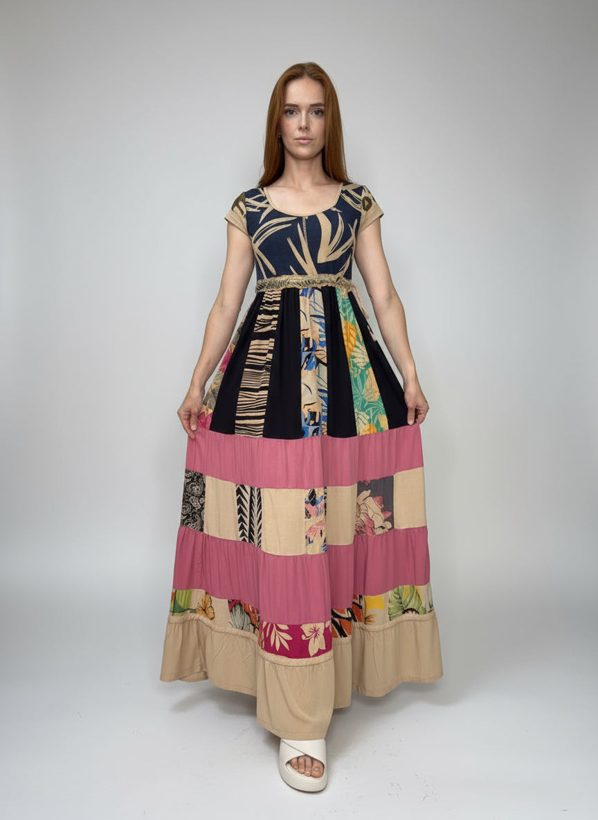 Vestido exclusivo todo em patchwork