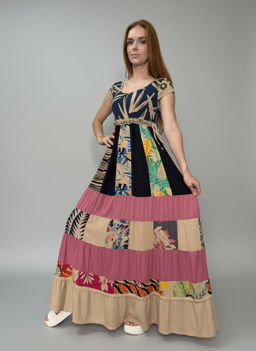 Vestido exclusivo todo em patchwork