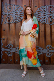 Vestido gola v com cinto para ajuste 